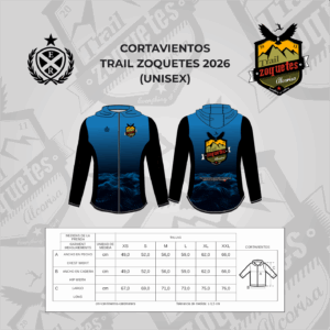 CORTAVIENTOS CAPUCHA - TRAIL ZOQUETES 2026 ( UNISEX )